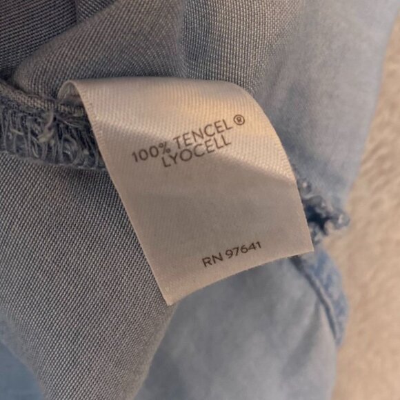 J. Jill Women's Light Blue Bell Sleeve Blouse Size M Flowy Lightweight Top With - Picture 5 of 10